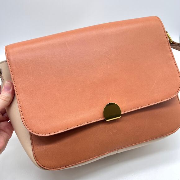 MADEWELL The Abroad Shoulder Bag Colorblock Edition Tan Leather Medium Large - Picture 6 of 16